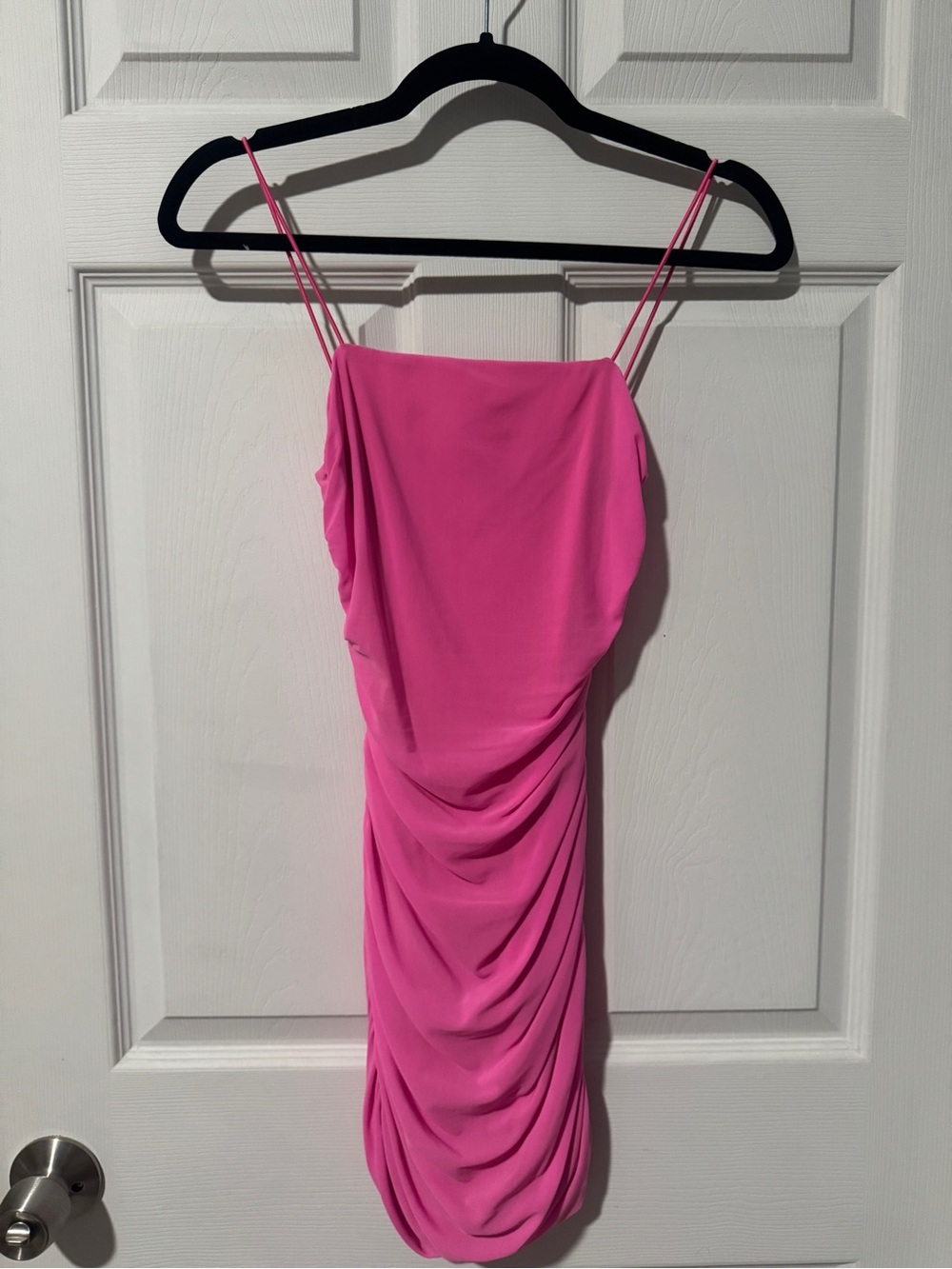 Princess Polly Hot Pink Strappy Ruched Mini Dress